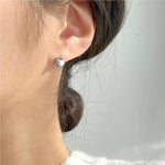 Sterling Silver Small Heart Stud Earrings for Women - Gift
