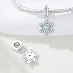 925 Sterling Silver Zircon Snowflake Charm Bead for Bracelet