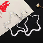 Sterling Silver 5.5cm Star Hoop Earrings for Women - Wedding