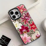 Pink Flowers Leopard Print Phone Case For iPhone 16 15 14 13 12 17 Air 11 Pro Max X XR XSMax 7 8 Plus SE20 16E Soft Back Cover