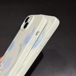 Elegant Blue Tulip Print Soft Phone Case For iPhone 17 16 15 14 13 12 11 Pro Max  PLUS Floral White Shockproof Bumper Back Cover