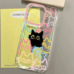 Clear Cute Black Cat Case for Samsung Galaxy A56  A16 A06 A15 A35 A55 5G S25 S24 S23 Ultra S22 S21 Plus FE Animal Soft TPU Cover