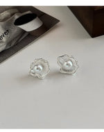 Sterling Silver Flower Pearl Earrings for Women - Vintage Wedding