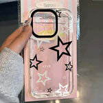 Black And Gray Star Simple Thickened Transparent Case For Xiaomi Poco X6 F6 X5 X3 F3 M6 X7 Pro Shockproof Soft Clear Back Cover