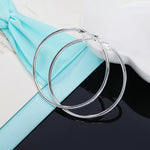 Sterling Silver 5-8cm Big Round Hoop Earrings for Women - Wedding