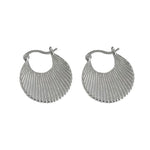 Stainless Steel Geometric Round Hoop Earrings for Women - Korean
