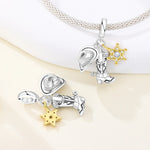 925 Sterling Silver Western Cowboy Charm Bead for Bracelet