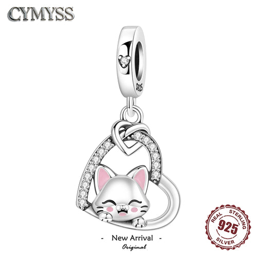 925 Sterling Silver I Love My Cat Charm Pendant