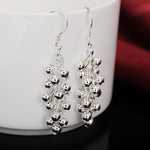 Sterling Silver Hanging Bead Ball Drop Earrings for Women - Vintage