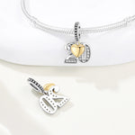 925 Sterling Silver Wedding Anniversary Number Charm Bead
