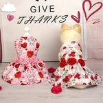 Female Dog Princess Wedding Dress Spring Summer Pet Clothes Rosette&Bow Dresses Cat Puppy Skirt for Small Dogs Ropa Perro