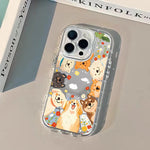 Cartoon Funny Puppy Phone Case For iPhone 16 17 Pro Max 15 14 13 12 11 Pro Max 16E 7 8 Plus XR X XS Max Makeup Mirror Cover
