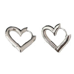 925 Sterling Silver Heart Love Hoop Earrings for Women
