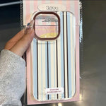 Simple Pink Blue Striped Design Clear Case for Samsung Galaxy S25 S24 S23 Ultra S22 Plus S21 FE A16 A55 A35 A52 A56 Soft Cover
