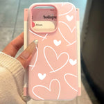 Stylish Transparent White Love Heart Phone Case For iPhone 17 Pro Air 16 13 14 12 11  15Pro Max 7 8 Plus 16E Shockproof Cover