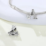 925 Sterling Silver CZ A-Z Alphabet Letter Charm Bead