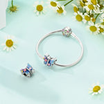 925 Sterling Silver Glowing Firefly Butterfly Charm Bead