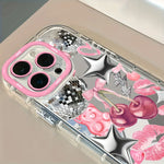 Cherry Bow Lip Print Mirror Phone Case For iPhone 17 Pro Max 16 15 14 13 12 11 Pro Max 7 8 Plus XR X XS Max 16E 17E Soft Cover