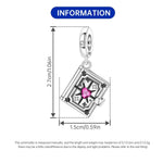925 Sterling Silver Star Moon Sun Zircon Book Charm Pendant