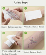 10 Sheets Butterfly Fake Tattoo for Girls Waterproof Mermaid Design Temporary Tattoo Stickers Body Decor Birthday Party Gifts