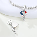 925 Sterling Silver Statue of Liberty Flag Charm Bead