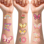 10 Sheets Butterfly Fake Tattoo for Girls Waterproof Mermaid Design Temporary Tattoo Stickers Body Decor Birthday Party Gifts