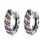 Sterling Silver Rainbow Zircon Ring Earrings for Women - Hypoallergenic