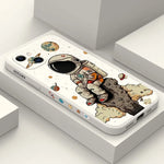 iPhone 16 15 14 13 Pro Max Case Cute Saturn Astronaut Shockproof Silicone
