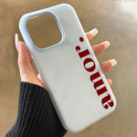 Red "Amor." Letter Print Personalized Phone Case For iPhone 17 16 Pro Max 15 14 Plus 13 12 11 XS XR 16E 17 Air 2-In-1 Soft Cover