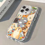 Cartoon Funny Puppy Phone Case For iPhone 16 17 Pro Max 15 14 13 12 11 Pro Max 16E 7 8 Plus XR X XS Max Makeup Mirror Cover