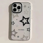 Black And Gray Star Simple Thickened Transparent Case For Xiaomi Poco X6 F6 X5 X3 F3 M6 X7 Pro Shockproof Soft Clear Back Cover