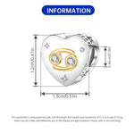 925 Sterling Silver 12 Constellation Zodiac Charm Bead