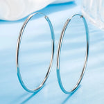 Sterling Silver 3-6cm Round Hoop Earrings for Women - Party