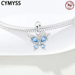 925 Sterling Silver Blue Butterfly Charm Bead for Bracelet