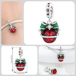 925 Sterling Silver Red Bell Festive Charm Bead