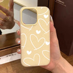 Stylish Transparent White Love Heart Phone Case For iPhone 17 Pro Air 16 13 14 12 11  15Pro Max 7 8 Plus 16E Shockproof Cover