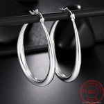 Sterling Silver U-Shape Small Hoop Earrings for Women - Vintage