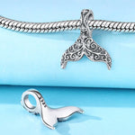 925 Sterling Silver Fish Tail Charm Bead for Bracelet