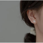 Sterling Silver Blue Zircon Sun Stud Earrings for Women - Hypoallergenic