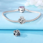 925 Sterling Silver Peace Love Dove Heart Charm Bead