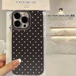 Fashionable Retro White Polka Dots Design Phone Case for iPhone 17 16 15 14 13 12 11 Pro Max XS X 7 8 Plus SE 2022 16E TPU Cover