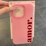 Red "Amor." Letter Print Personalized Phone Case For iPhone 17 16 Pro Max 15 14 Plus 13 12 11 XS XR 16E 17 Air 2-In-1 Soft Cover