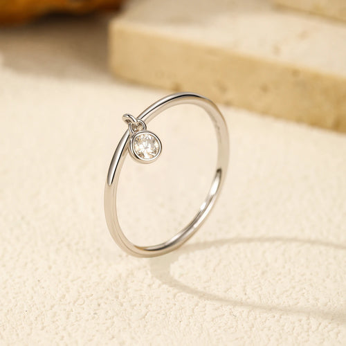 D Colour Small Moissanite Wedding Ring | 925 Sterling Silver