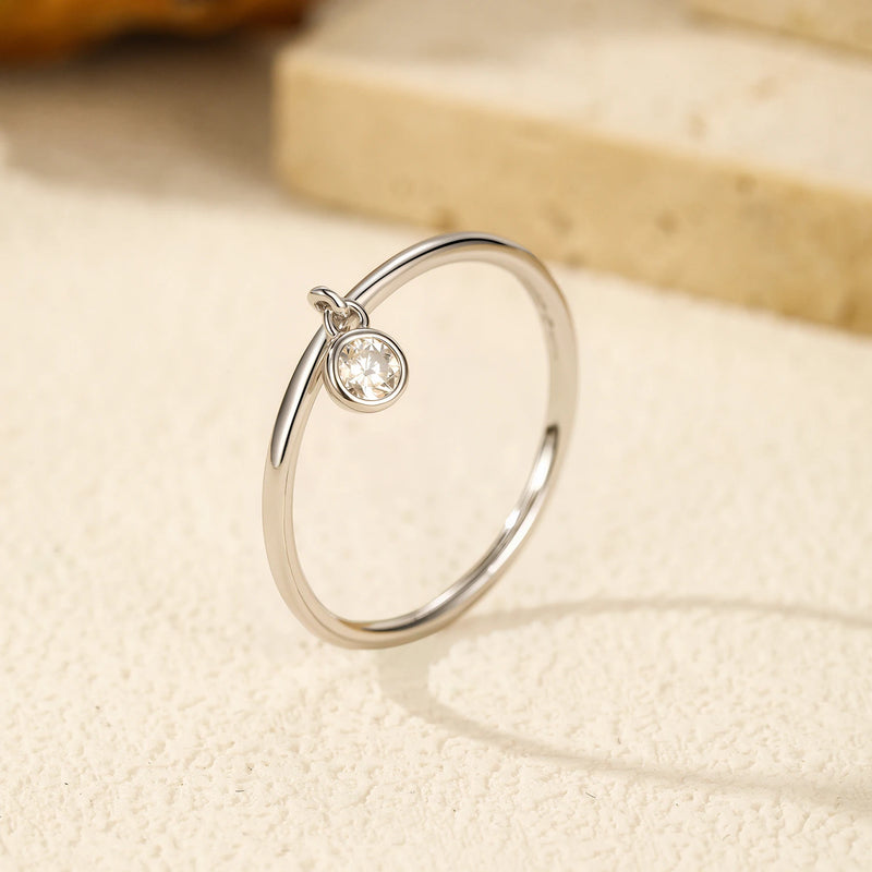 D Colour Small Moissanite Wedding Ring | 925 Sterling Silver