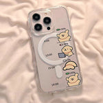 Work Dog Magnetic Phone Case For iPhone 16 17 Air 16e 15 11 12 14 13 Pro Max Mini XS 7 8 Plus Transparent Cartoon Animal Cover