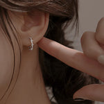 Sterling Silver Thorn Ring Earrings for Women - Vintage Wedding
