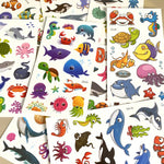 10Pcs Cartoon Temporary Tattoos for Hand Disposable Underwater World Crabs Dolphins Octopus Jellyfish Design Tattoos Sticker