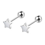 Sterling Silver Star Cube Stud Earrings for Women - Free Delivery