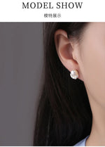 Sterling Silver Irregular Pearl Earrings for Women - Vintage Wedding