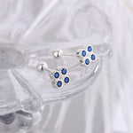 925 Sterling Silver Blue Zircon Stud Earrings for Women